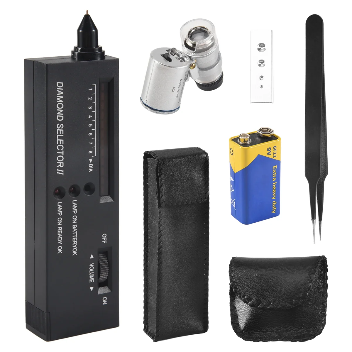 

AOA-Diamond Tester Pen,Professional Diamond Detector with 60X Mini LED Magnifying, Diamond Test Pen for Novice and Expert