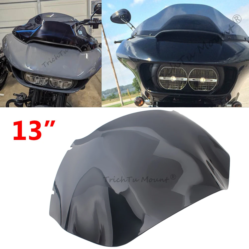

13" Motorcycle Wave Windshield Windscreen Fairing Wind Deflector Fit For Harley Road Glide 3 FLTRT Custom CVO/SE FLTRSE 2015-UP