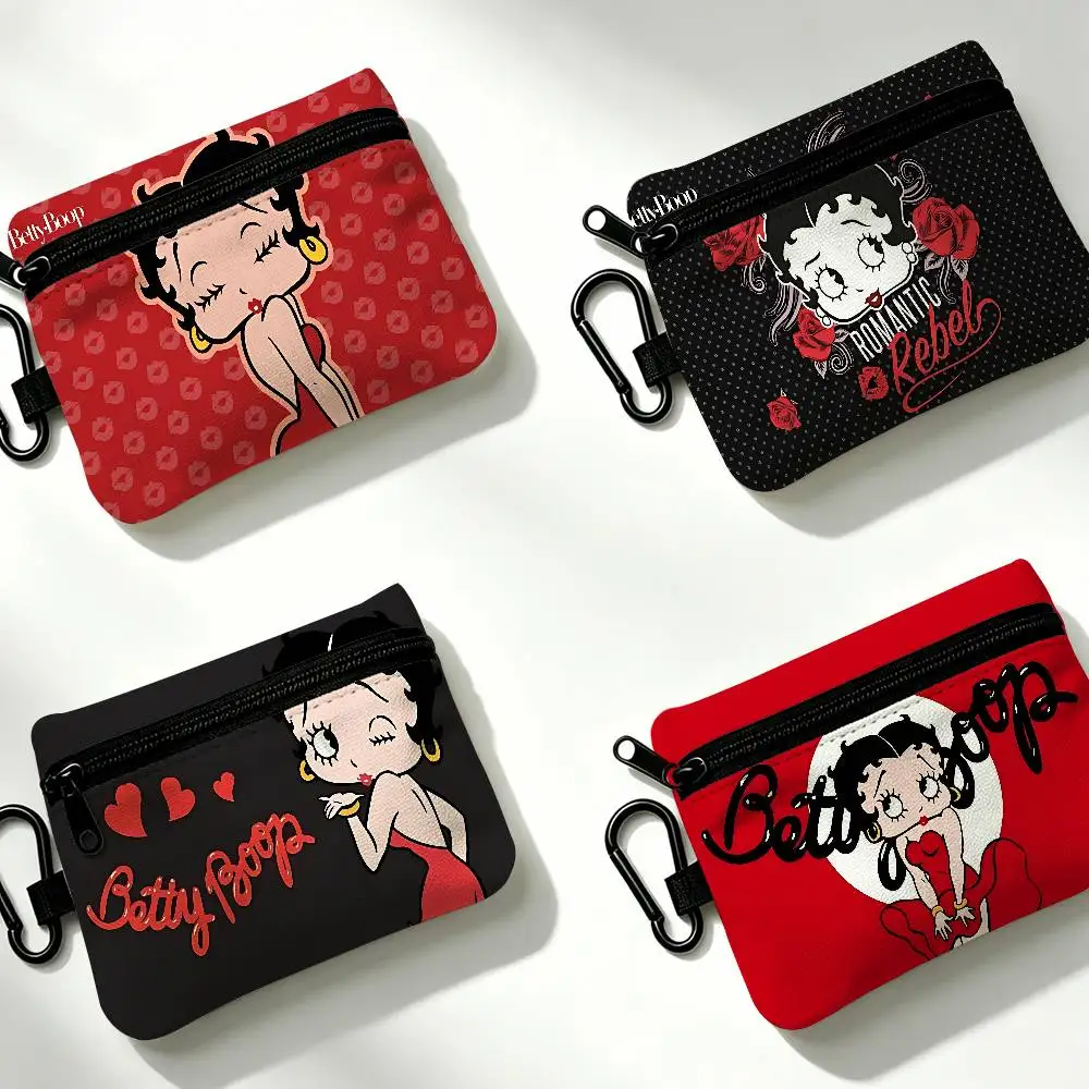 B-Bettys B-Boops Wear-resistant Oxford Cloth Coin Purse Portable Backpack Hanging Card Storage Bag