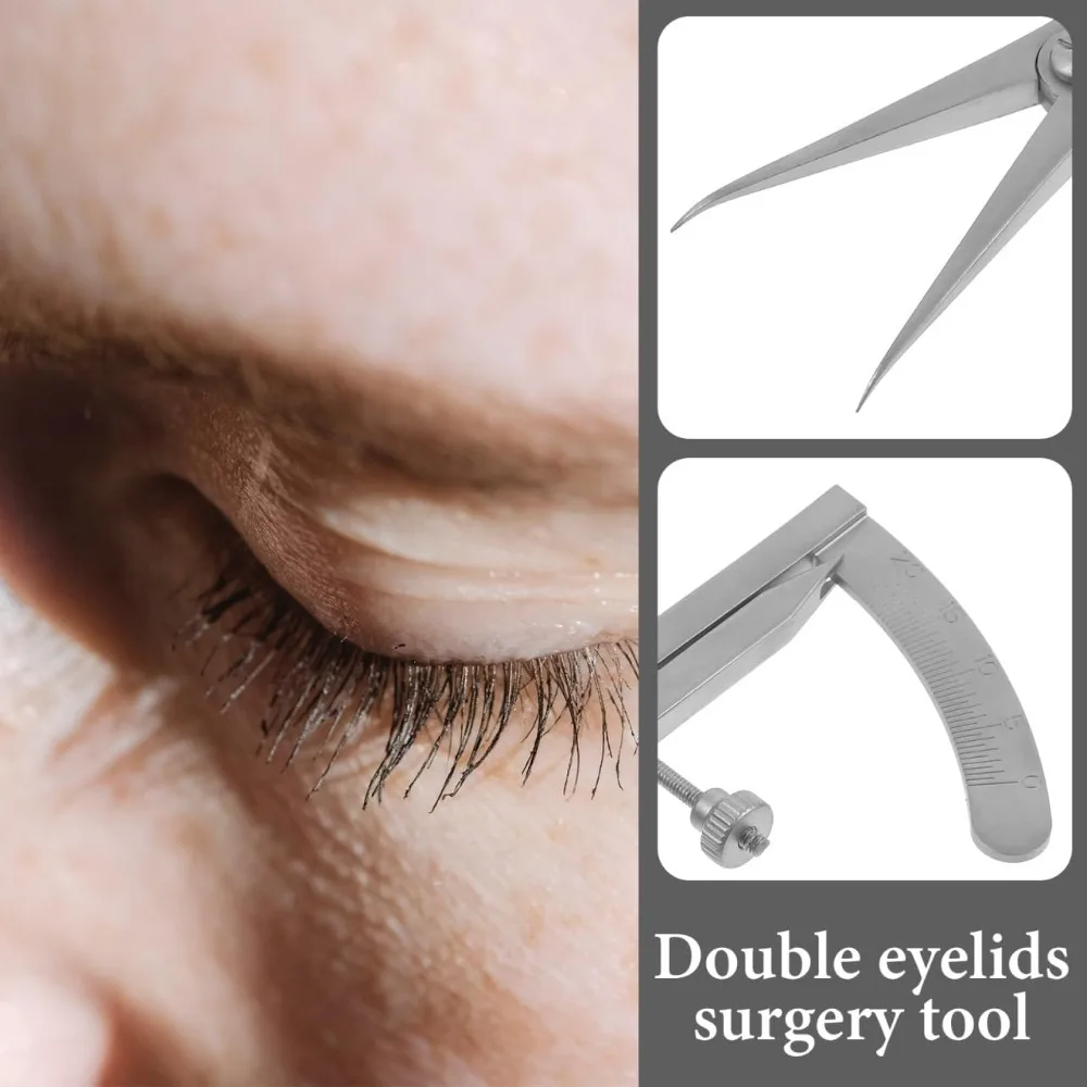 まぶた測定定規ステンレス鋼アイゲージ正確な二重まぶた手術測定ポータブルアイツール家庭旅行用