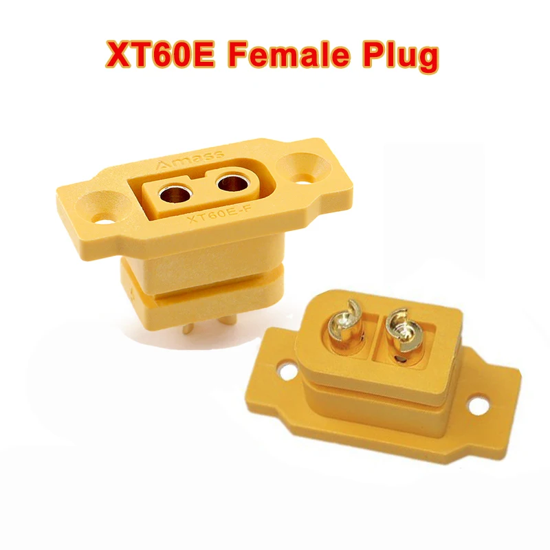 1/2/5pcs Amass XT60E-F Female Plug Battery Connecting Adapter Large Current Gold/Brass Ni Plated Power Connector for RC Model