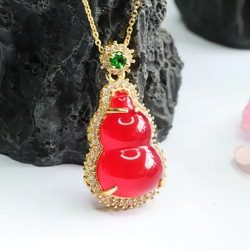 

agate gourd pendant chalcedony necklace pendant