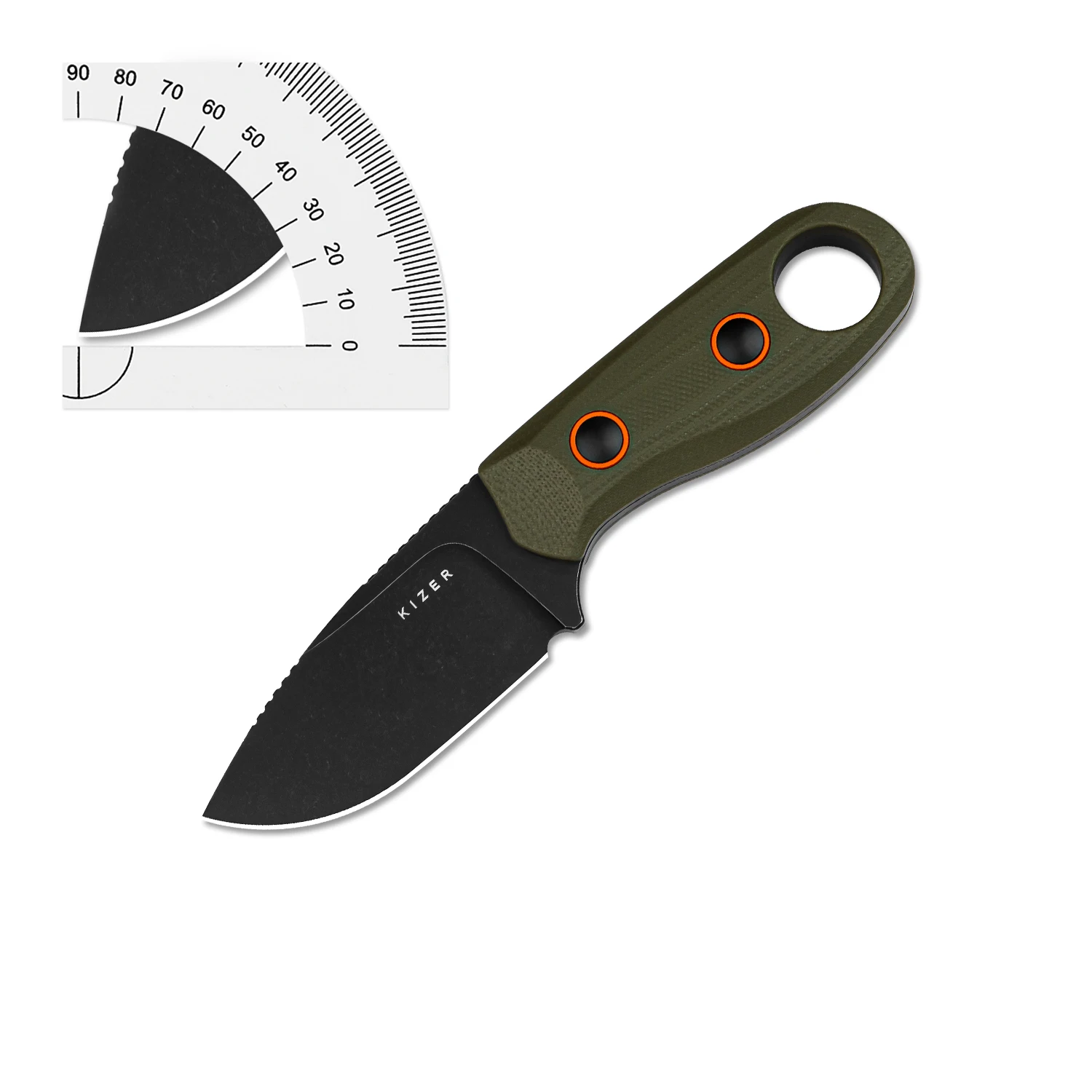 Kizer Fixed Blade Knife Beaver 1078A1/1078A2 D2/Nitro-V Steel Blade with G10/Micarta Handle Fixed Knife