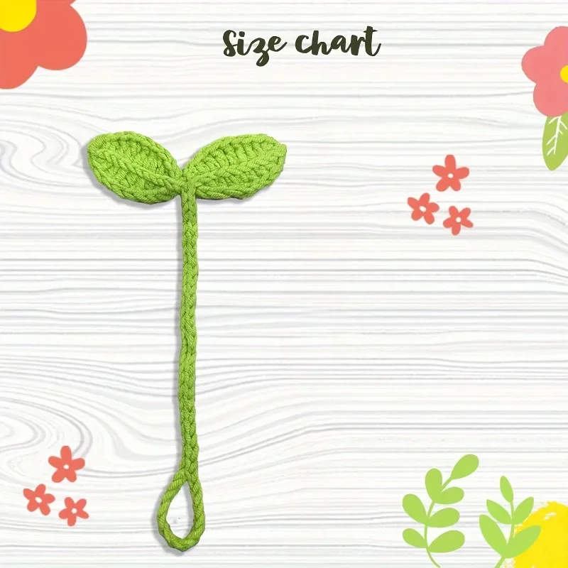 손으로 짠 크로셰 잎 새싹 북마크 다용도 크로셰 헤드폰 액세서리 및 DIY 공예 면사, 이상적인 코너 북마크
