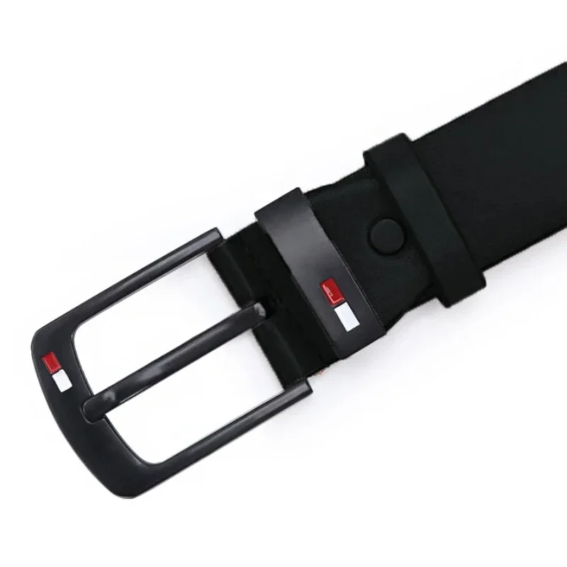 HEERAK Fashion Belt Mens Straps PU Alloy Square Buckle Business Leisure Casual Luxury Belts Black for Men Jeans Pants Waistband image 4