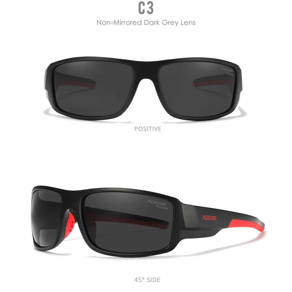 KDEAM Leistung Polarisierte Sonnenbrille Für Männer Druck Muster Design Rahmen Gläser Durchlässigkeit Cat.3 männer Sport Brille – Detail 15