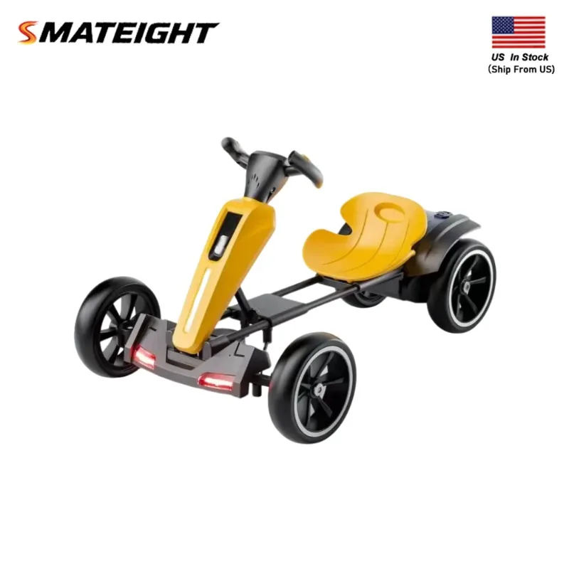 12V electric Kids Pedal Go Kart, Folder Go Kart, Outdoor Ride on Toy with Adjustable Seat, 4 Wheels for Boys and Girls