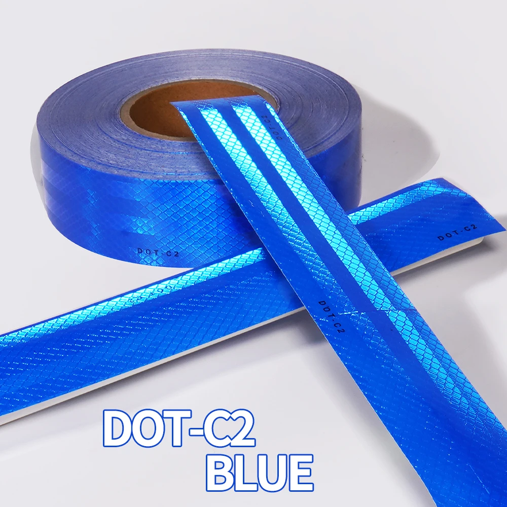 

Blue Reflective safety tape High Intensity Reflective Safety Mark PET Self-adhesive Warning strip Waterproof Safety Tape