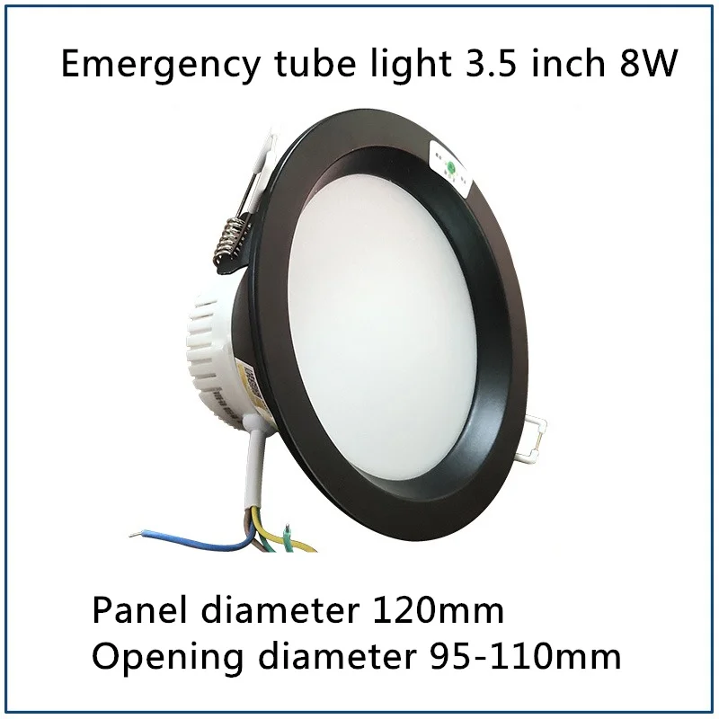 Emergency Down Light Black Panel Fire Tube Lamp Emergency Light Emergency+Constant On (Switch Control) Dual Function AC200-240V