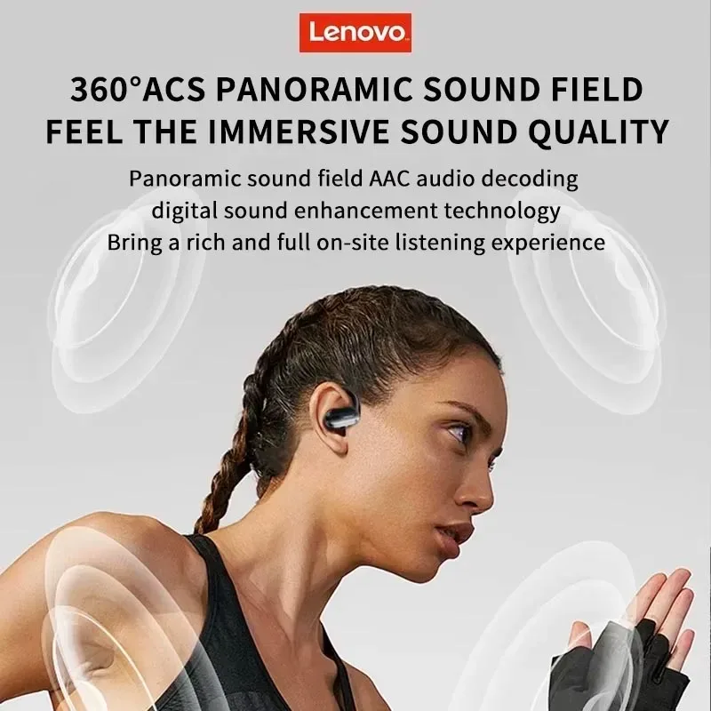 100% Lenovo oficial Thinkplus XT80 auriculares inalámbricos estéreo HiFi 100h batería de larga duración Bluetooth 5,3 auriculares para juegos