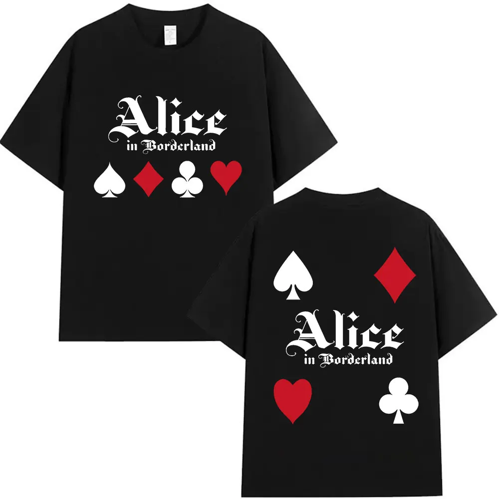 Camiseta de la serie de televisión Alice in Borderland 3 2025 para hombre y mujer, camisetas Retro de moda de alta calidad, camiseta informal 100% de algodón de gran tamaño