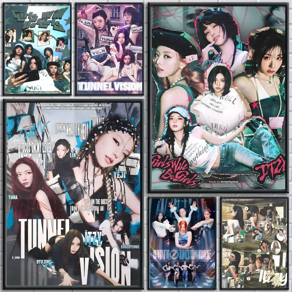 

Koera Kpop Band I-itzy Poster Trendy And Easy-to-Apply Wall Art Stickers For Home Decor And Dorm Room Walls