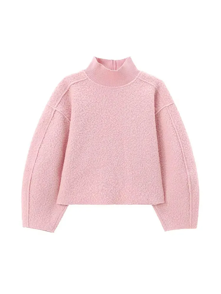 HH Sweatshirts For Women Autumn Casual Loose Turtleneck Long Sleeve Pullover Sweater Female Fashion Chic Top Pullovers