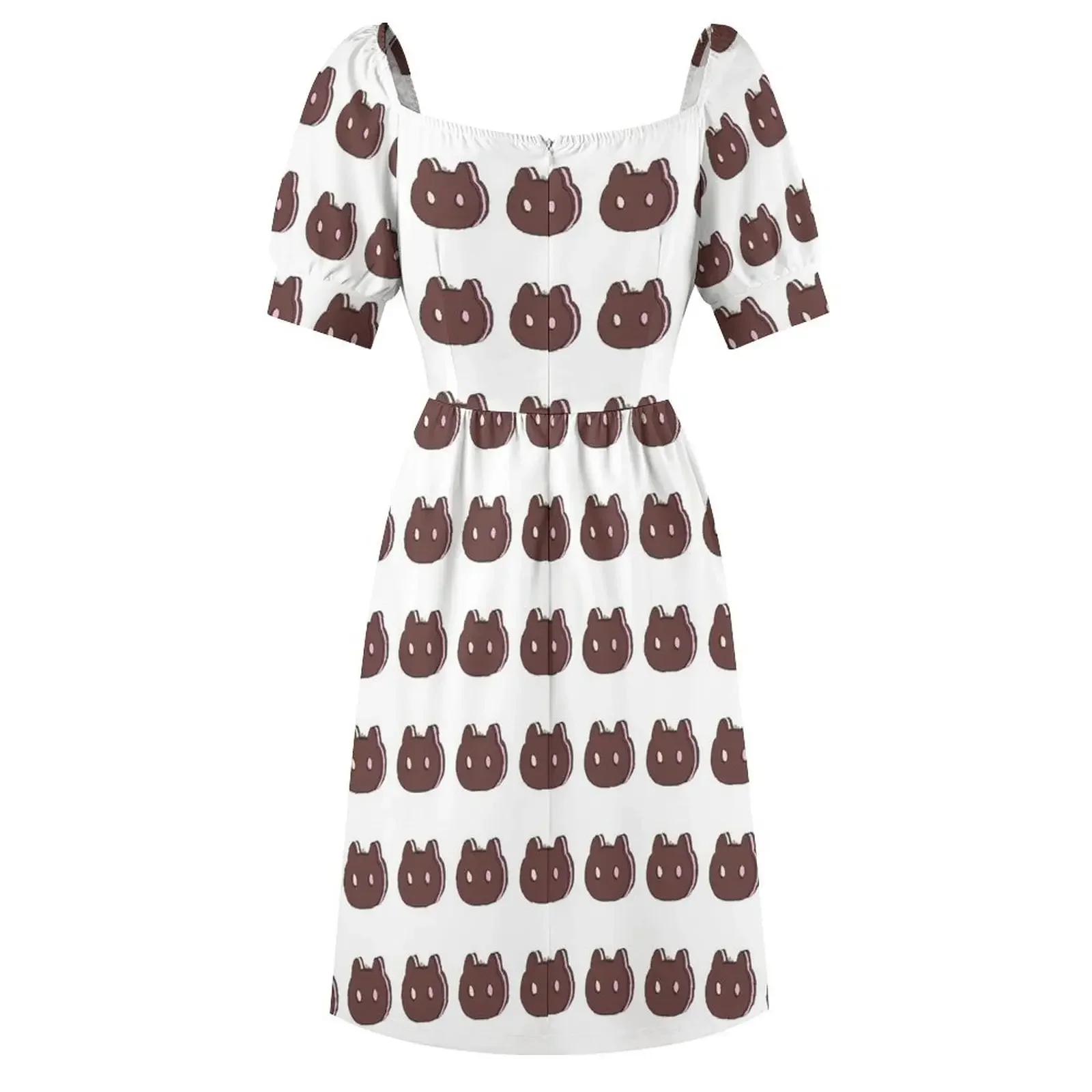 Sukienka Cookie Cat z krótkim rękawem Sukienka dla druhny, kobieca sukienka na studniówkę