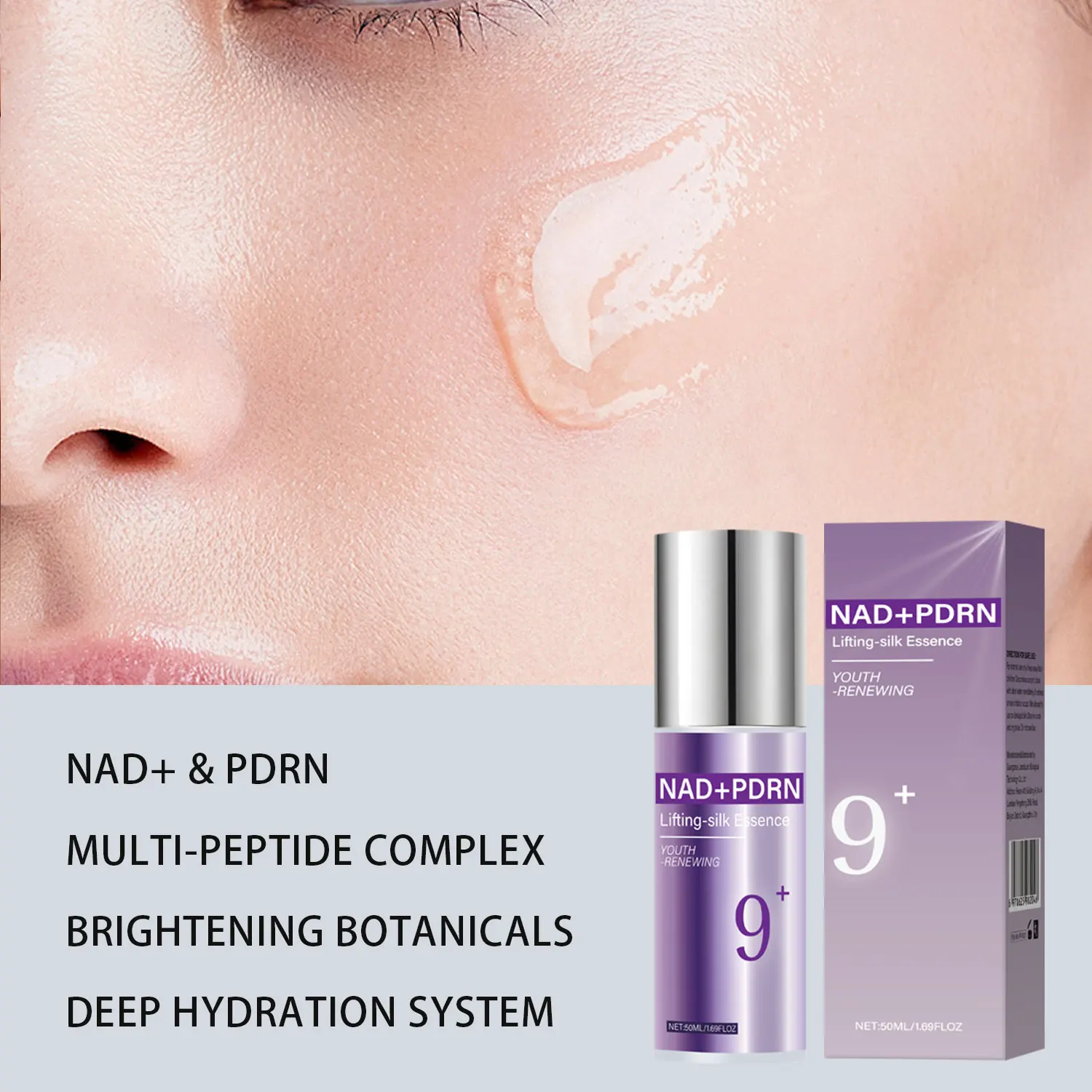 9+ NAD+ PDRN Lifting-Sil Essenz für Frauen Straffend, Feine Linien Reduzierend NAD+ Serum & Toner zur Hautaufhellung 50ML – Detail 8