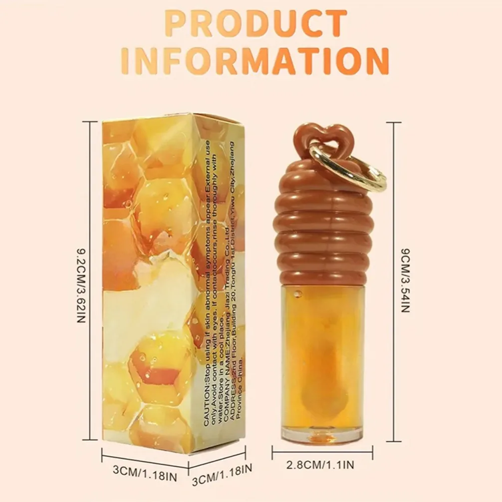Honey Infused Lip Oil Gloss Nourishing Moisturizing Plumping Private Label Custom Logo Vegan Cruelty Free Makeup Wholesale