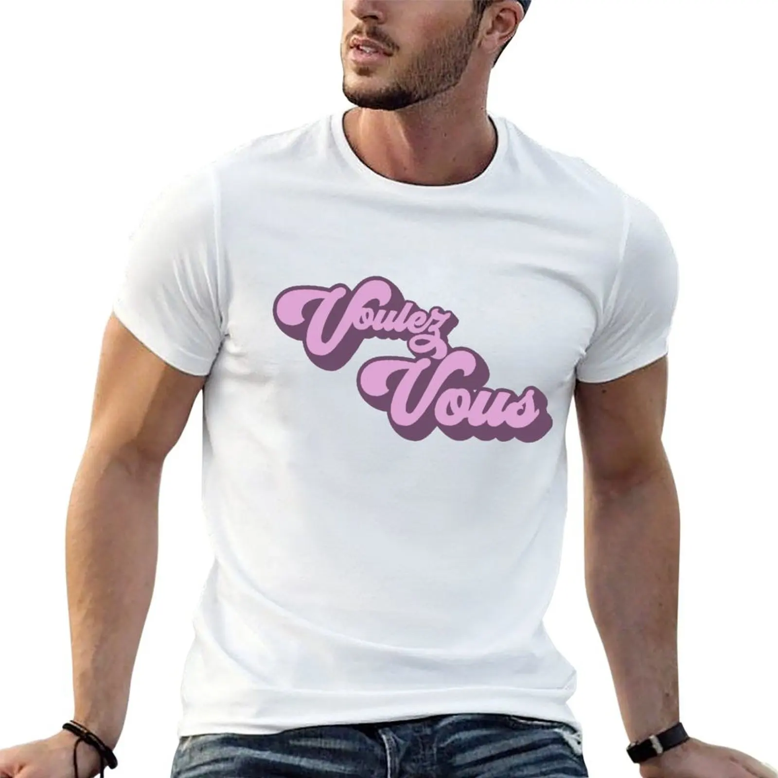 Voulez-Vous T-Shirt cotton graphic tees blue lock t shirts for men