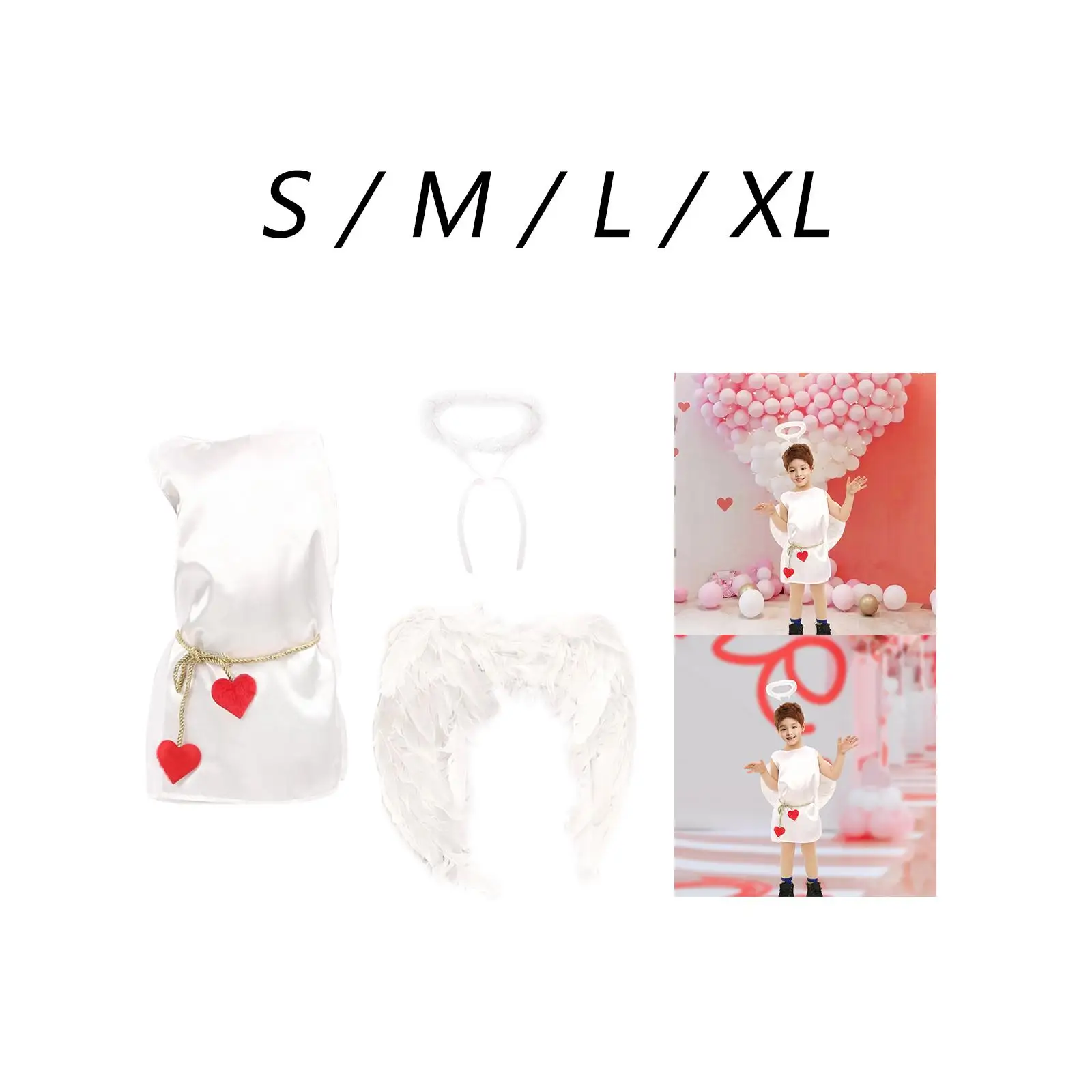 3 قطع أزياء جناح الملاك مجموعة أزياء جناح الملاك الجنية لعيد ميلاد الكرنفال