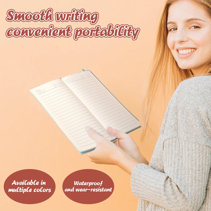 A5 Business with PU Notebook, Student Notebook, 200 Pages, Handcrafted Bookbook, Handcrafted Bookbook, Comes with Memo Paper