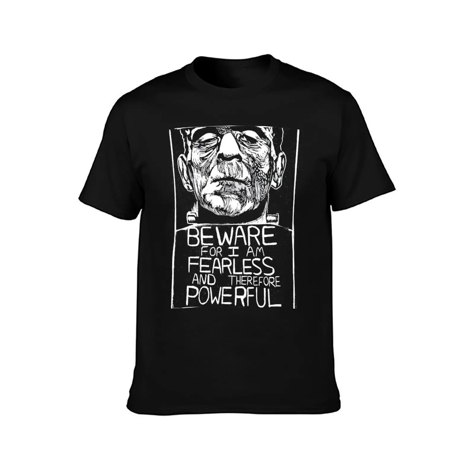 Fearless and Powerful Frankenstein T-Shirt man t shirts for men casual t shirts for man cotton funny T-Shirt