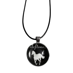 Handmade deftones white pony pendant necklace