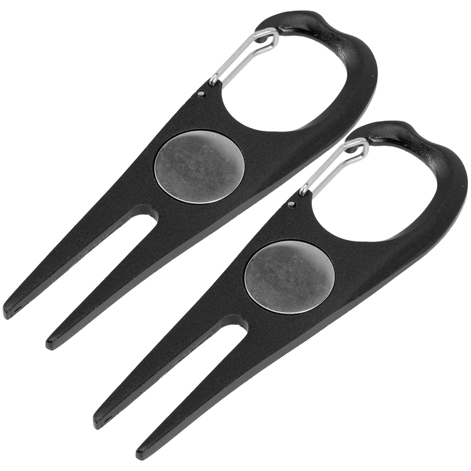 2 Pcs Multi-functional Golf Divot Golfs Fairway Repairing Tool Green Fork Delicate Man Magnetic
