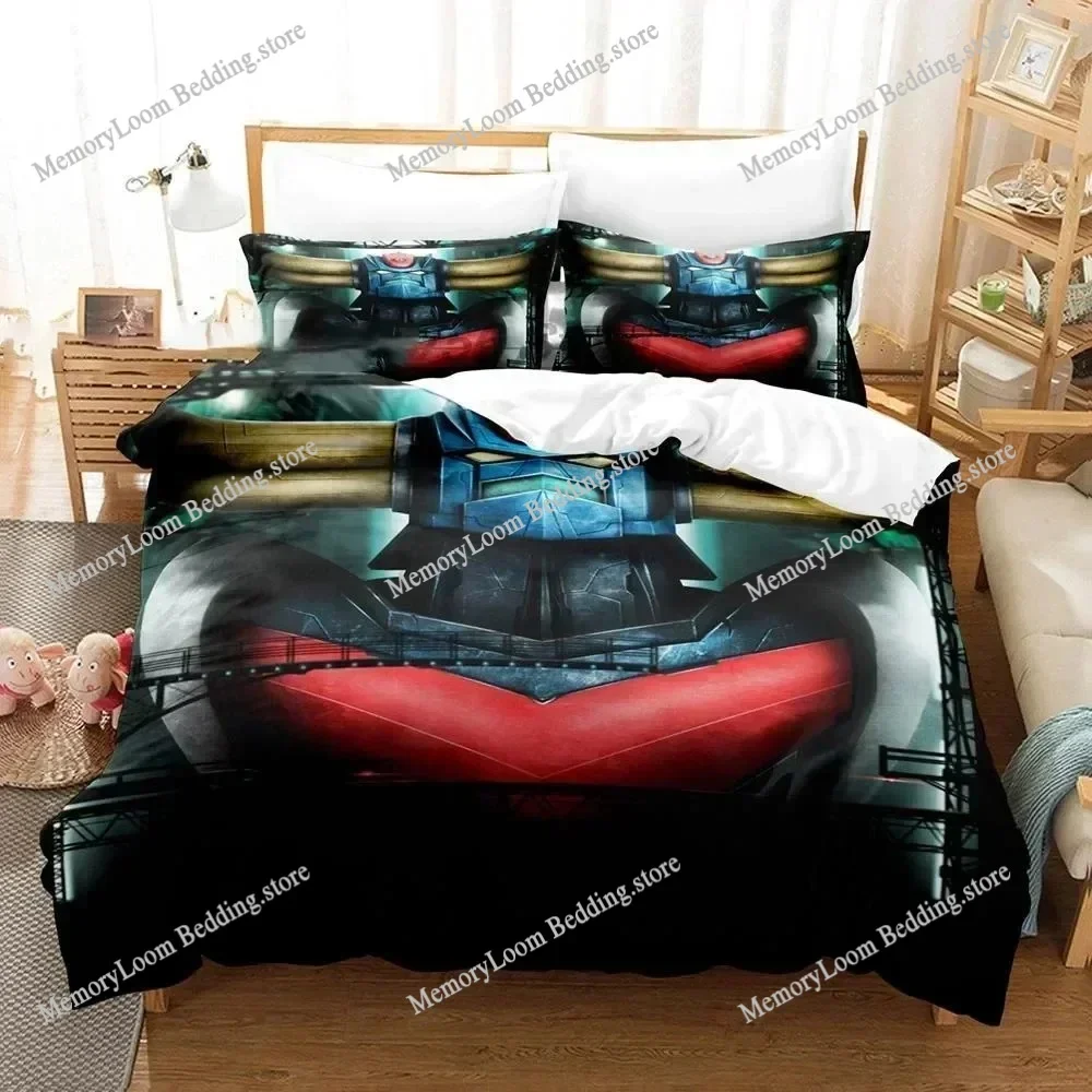 3D Print Cartoon Goldorak Grendizer Bedding Set Duvet Cover Bed Set Quilt Cover Pillowcase Comforter king Queen Size Boys Adult
