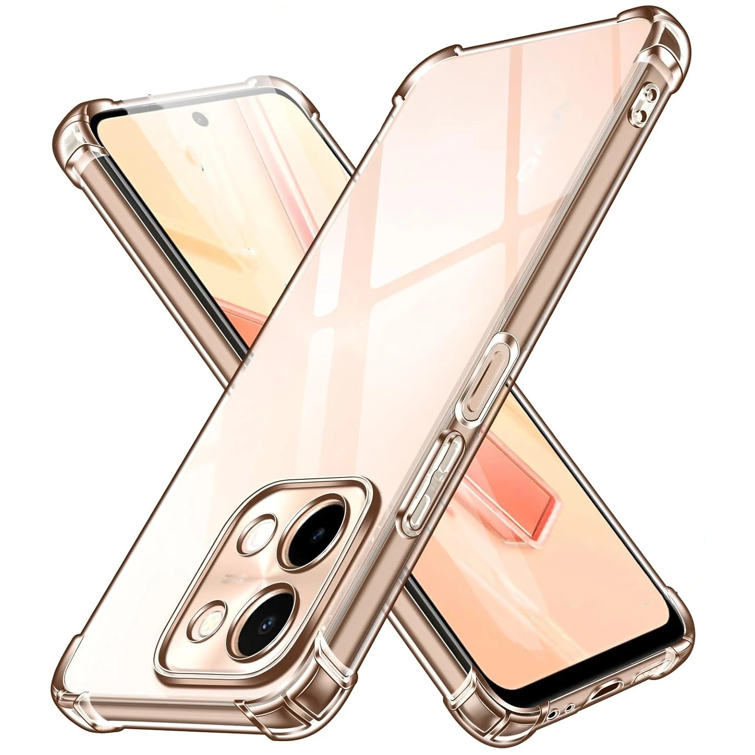 TPU Transparent Case for VIVO Y28 Y03 4G Y18 Y28S 5G Protective Cover Four Corners Shockproof Bumper Coque Fundas