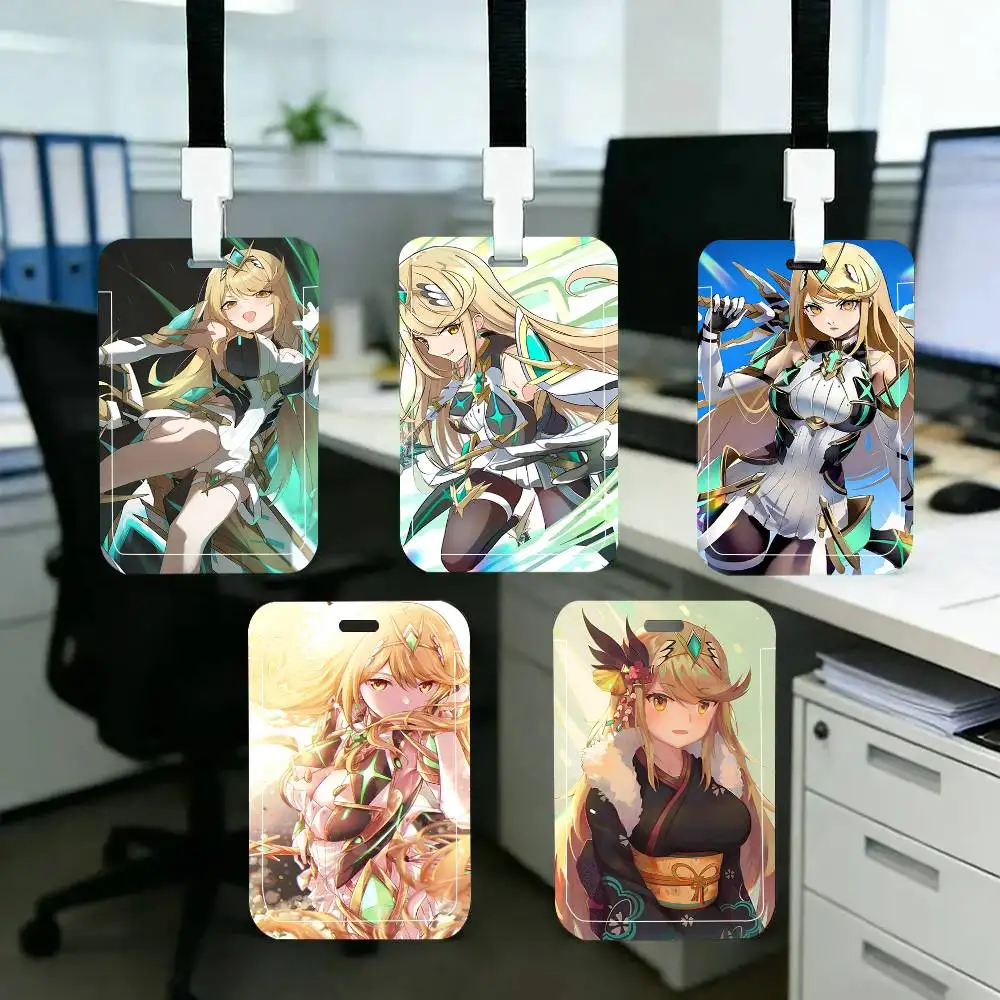 1 unidad Funda protectora para tarjetas de identificación, escolares, de acceso, de autobús y de comedor, con diseño de Anime Xenoblade Chronicles Mythra, de fácil inserción