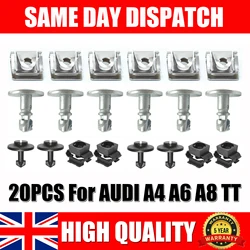 20x For AUDI A4 A6 A8 TT Undertray Engine Under Cover Fixing Clips Screw Kit UK Camper Auto Interior Repair Accessories