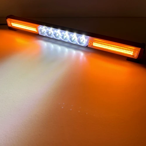 Imagen 2 del producto Barra de luz de advertencia LED para coche de policía, luz de emergencia estroboscópica LED, baliza para automóviles, lámpara de señal de seguridad intermitente, ámbar, blanco, 12/24V