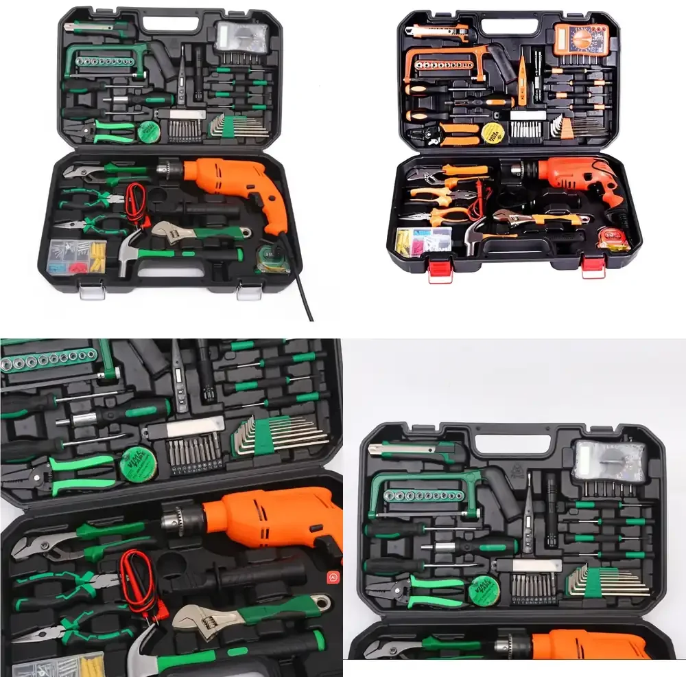 

2026-Professional Multipurpose Woodworking Drill Kits Variable Speed Control Percussion Tool Sets
