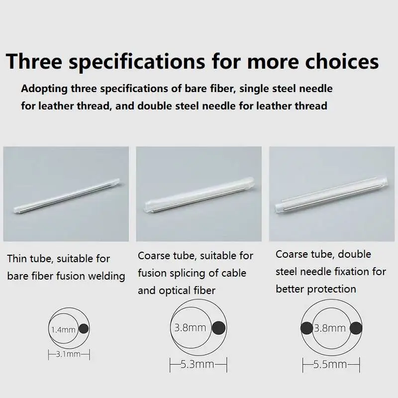 

1000pcs 60mm Fiber Optic Fusion Protection Splice Sleeves Heat Shrink Tube Fiber Optic Hot Melt Tube For Drop Cable