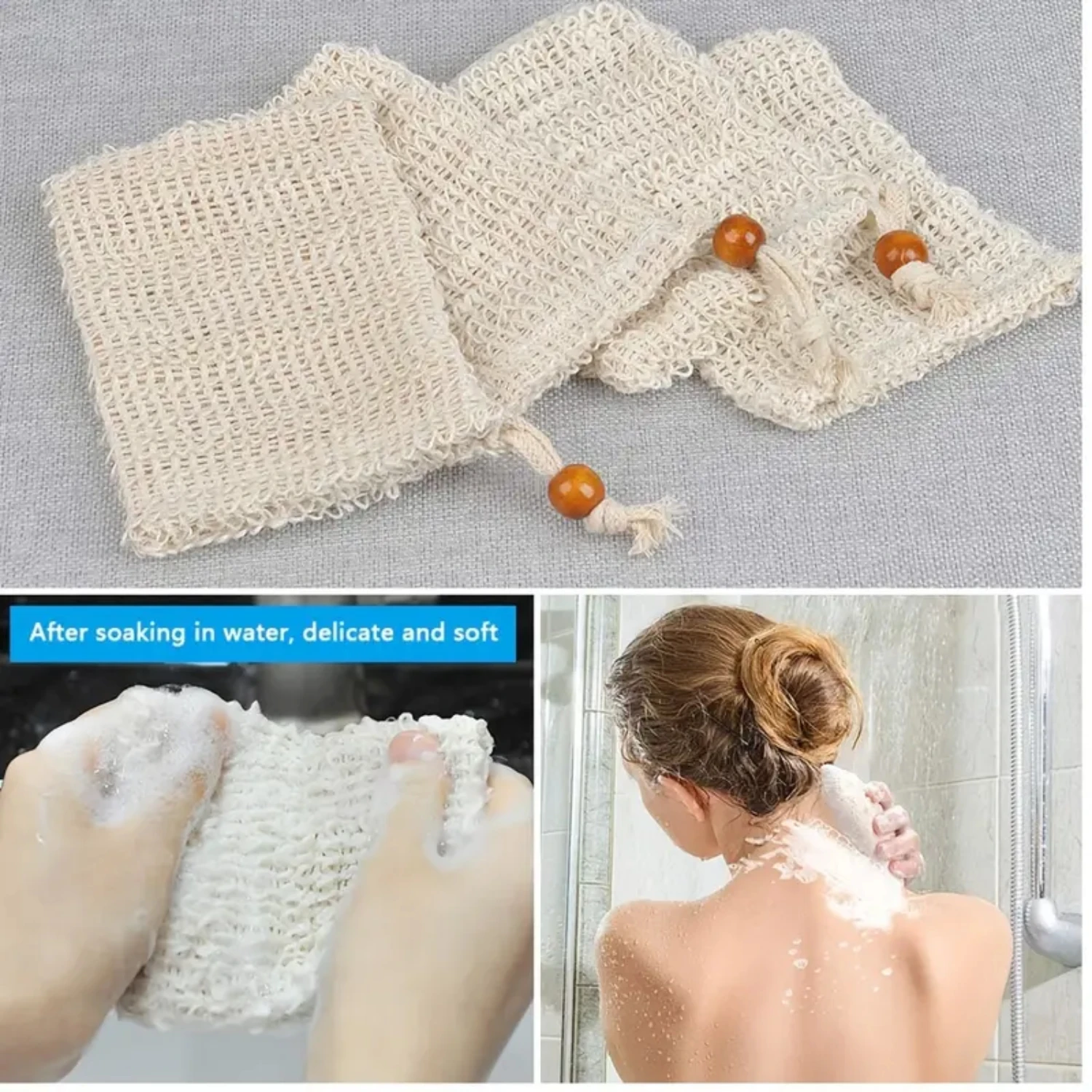 Indulge in a Luxurious Bath Experience with this Set of 6 Refreshing and Invigorating Gentle Exfoliating Soap Mesh Bags - Conven