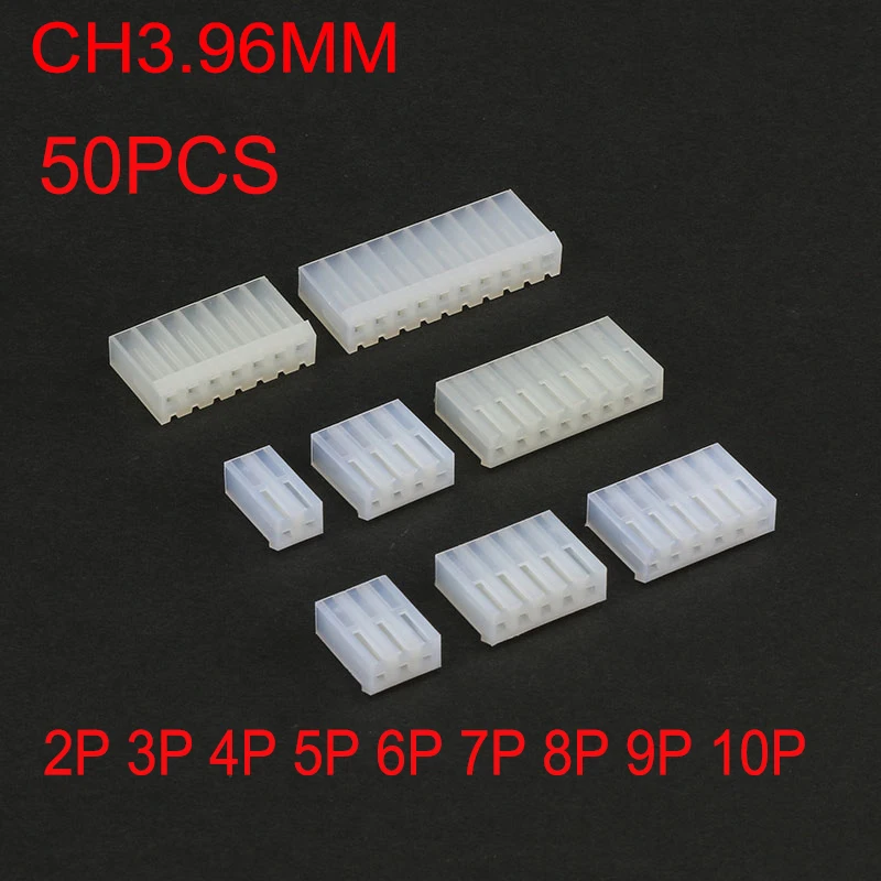 50PCS CH3.96 Housing Case 2P/3P/4P/5P/6P/7P/8P/9P/10P 3.96MM Pitch Plastic Case Connector