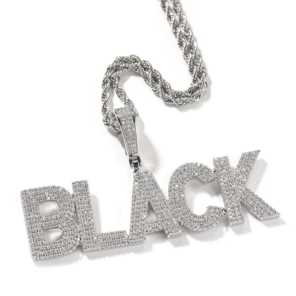 Hip-Hop Personalized Custom Three Rows Of Diamond Stitching Letter Pendant Copper Diamond Simple Fashion Accessories.