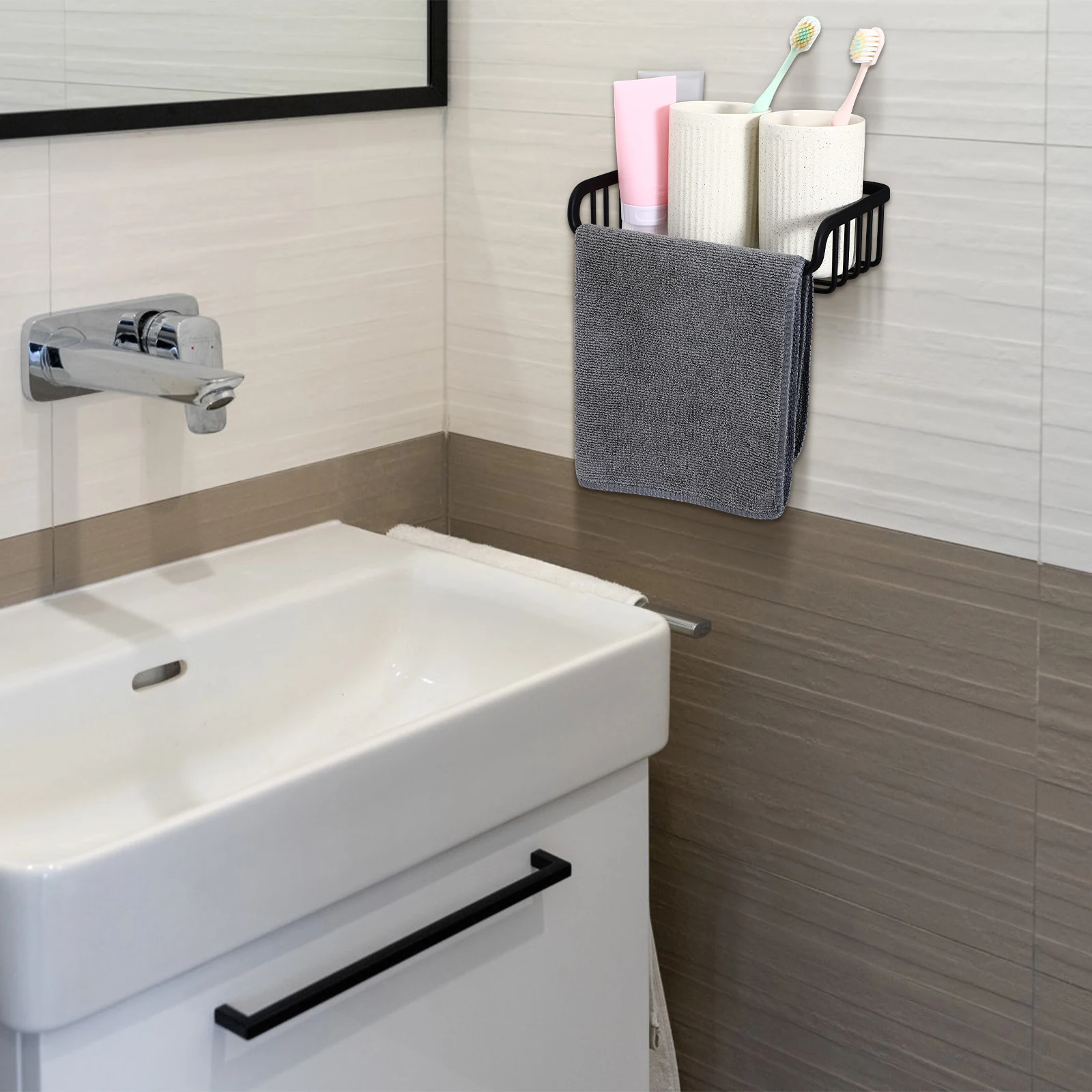 

Multi-Function Toilet Holder Wall Mount Space Aluminum Adhesive Shelf Waterproof Tissue Organizer Storage Phone Plants Paper