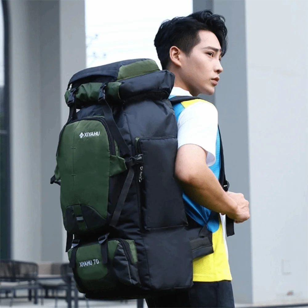 

New 70L Hiking Backpack Waterproof Lightweight Camping Backpack High Capacity Oxford Material Outdoor Mountaineering Bag Travel