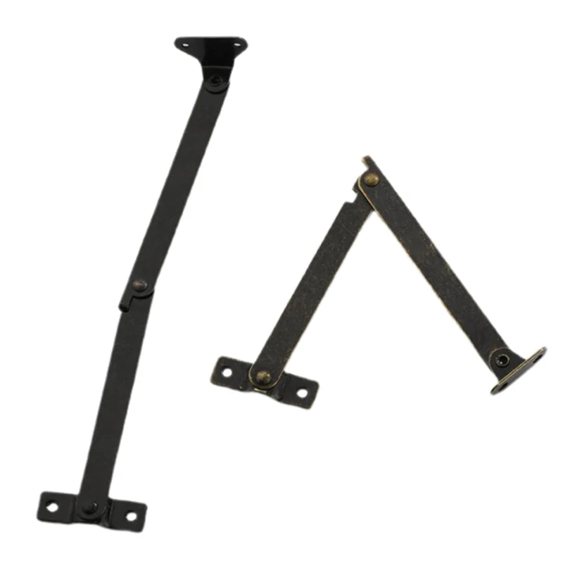 New Sale 2PCS Lid Support Hinges Stay Antique Bronze Iron decor hinge Box Furniture