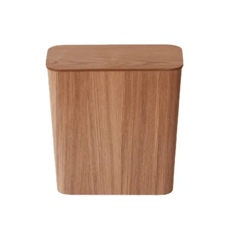 Living Room Wooden Trash Bin Large With Lid Garbage Can Simple Home Rubbish Bin Versatile And Practical Garbage Container