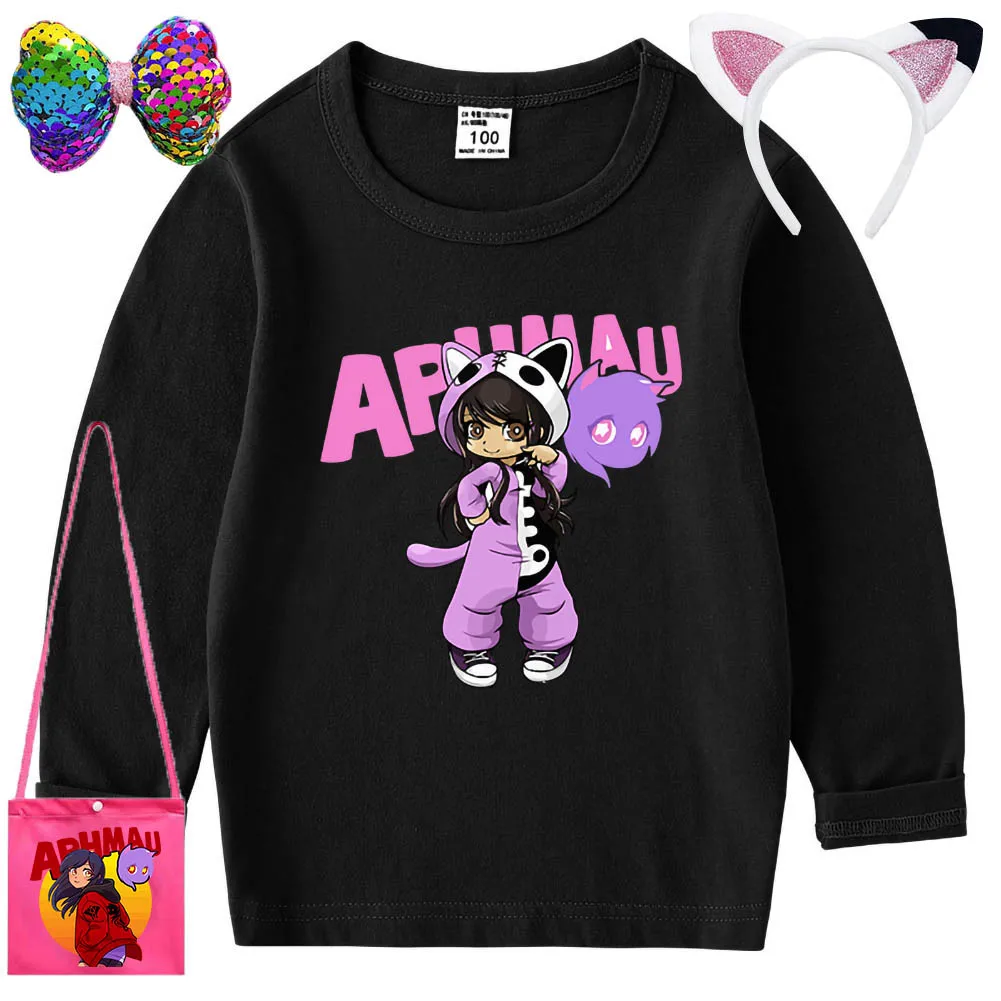 Wish Asha magliette a maniche lunghe per ragazze Aphmau 3D Print T Shirt bambini Cartoon Tee Anime Kawaii Tee top abbigliamento per bambini