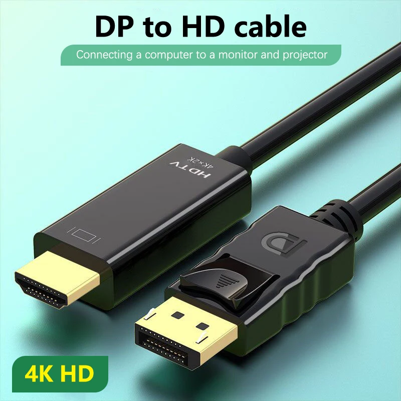 1Pc 3/1.8M Dp Naar Hdtv Adapter Kabel 4K Video Connector Converter Voor Desktop Pc Tv Monitor Projector