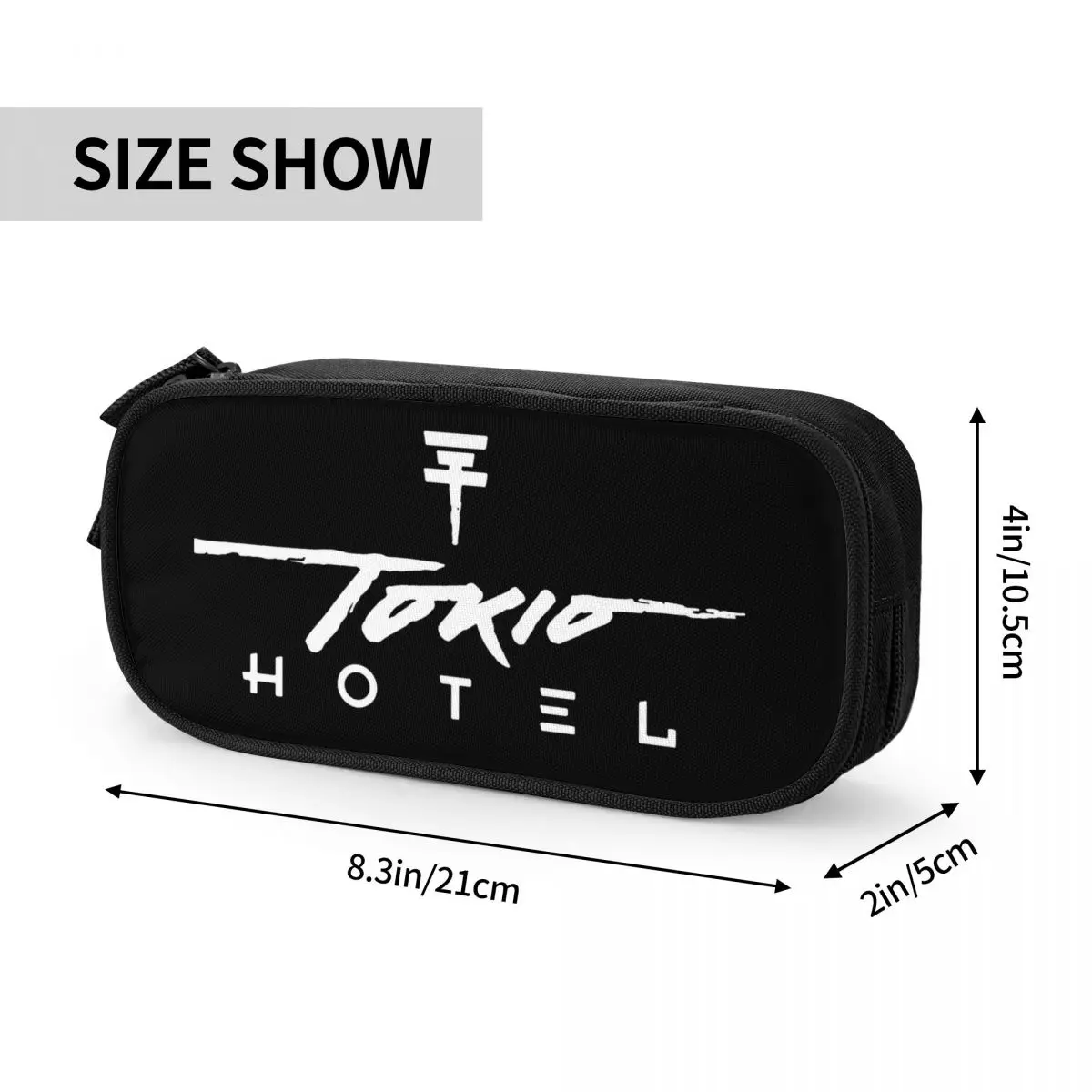 Tokio Hotel Pop Music Pencil Case, Pen Holder Bags para Estudante, Grande Capacidade, Material Escolar, Lápis Cosméticos, Novo