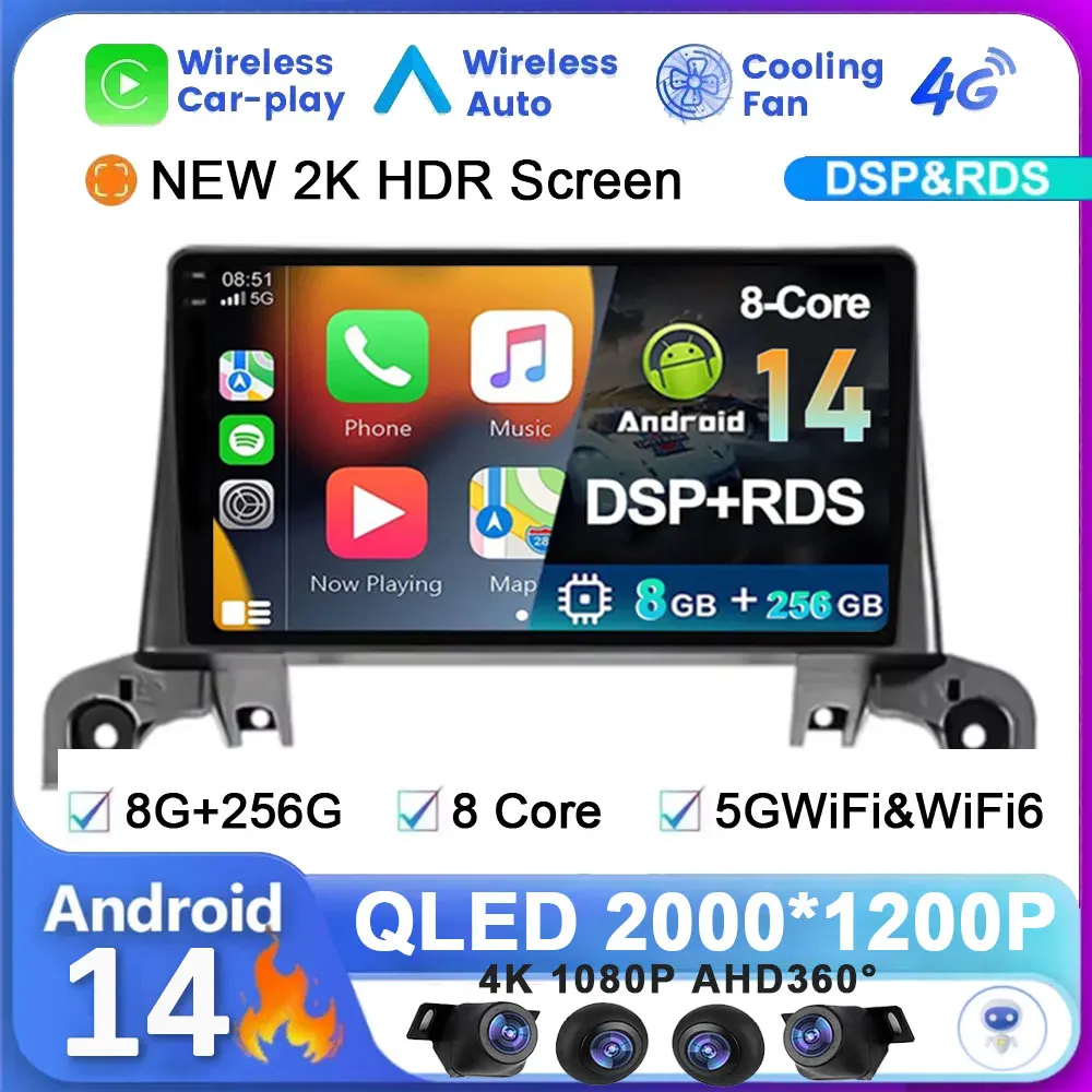 Android 14 For Peugeot 5008 4008 3008 2017 2018 2019 2020 System Car Radio Wireless Carplay  GPS Auto Multimedia WIFI 5G No 2din