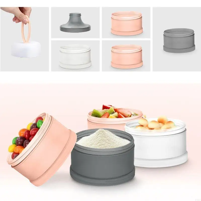 

E06F Baby Milk Powder Formula Dispenser Non-spill Stackable Travel Storage Container