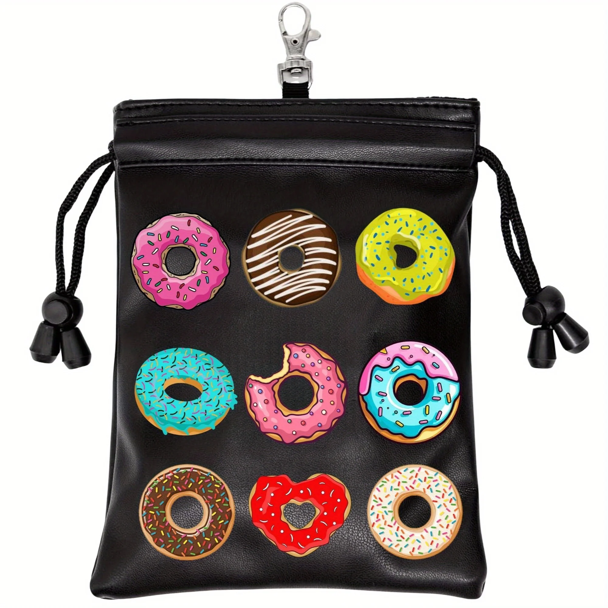 

Забавная сумка для гольфа с рисунком пончика, кожаная сумка для гольфа с застежкой на шнурке, сумка для гольфа BallTee, сумка для гольфа