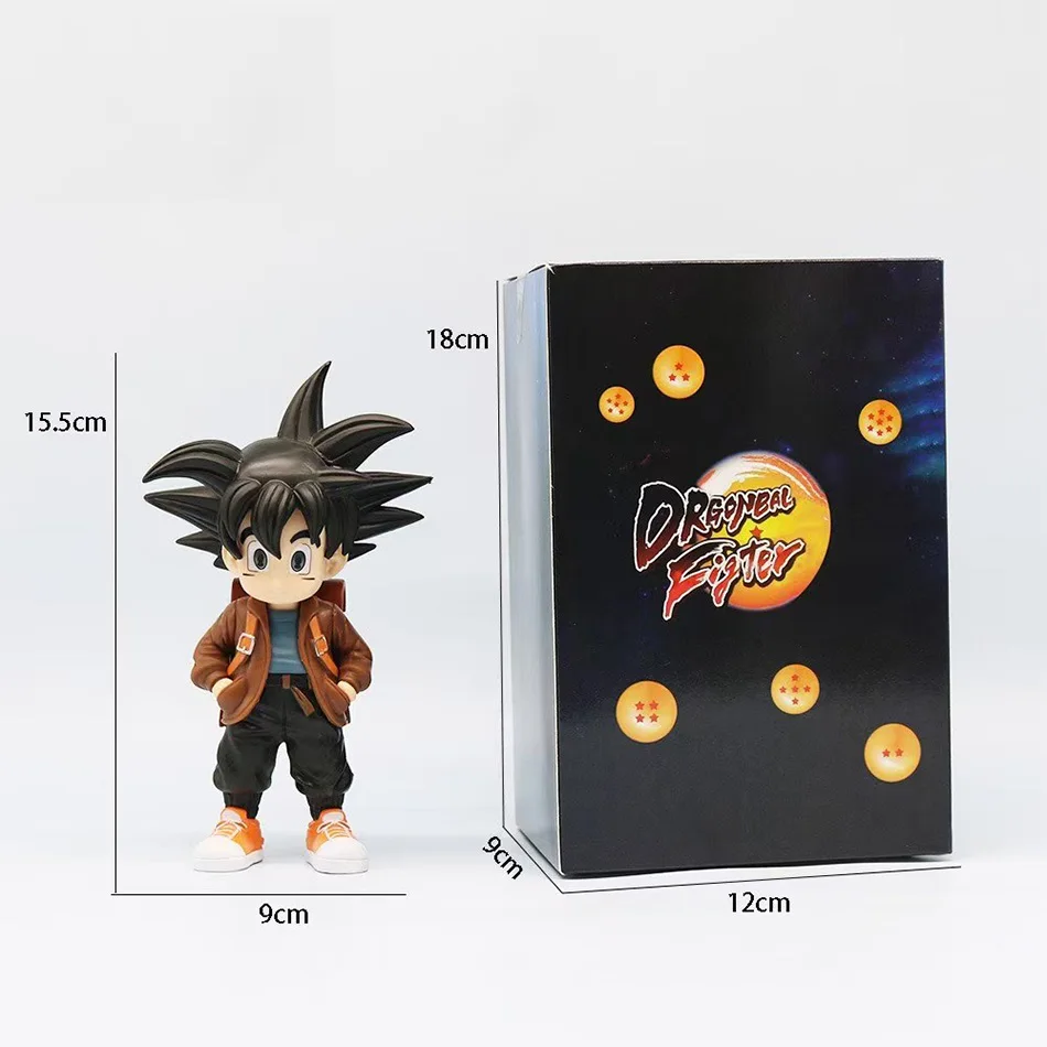 Mini Figura de Acción de PVC de Son Goku y Kuririn de Dragon Ball Z con Mochila, Soporte para Teléfono, Decoración para Coche, Modelo de Juguete