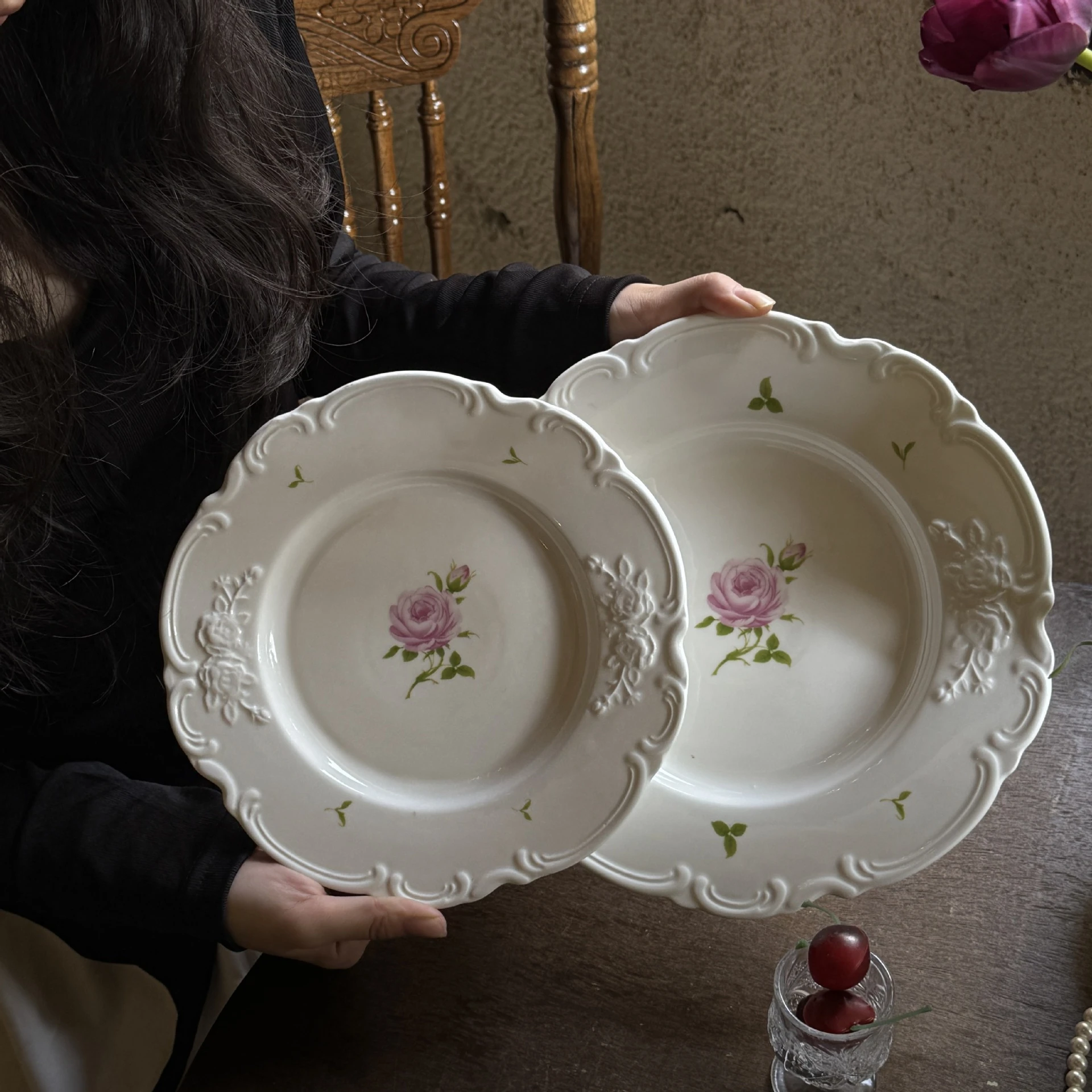 

Винтажная обеденная тарелка Zeteng Home в западном стиле, красивая, для хлеба, фруктов, салатов, тортов, стейков, пасты