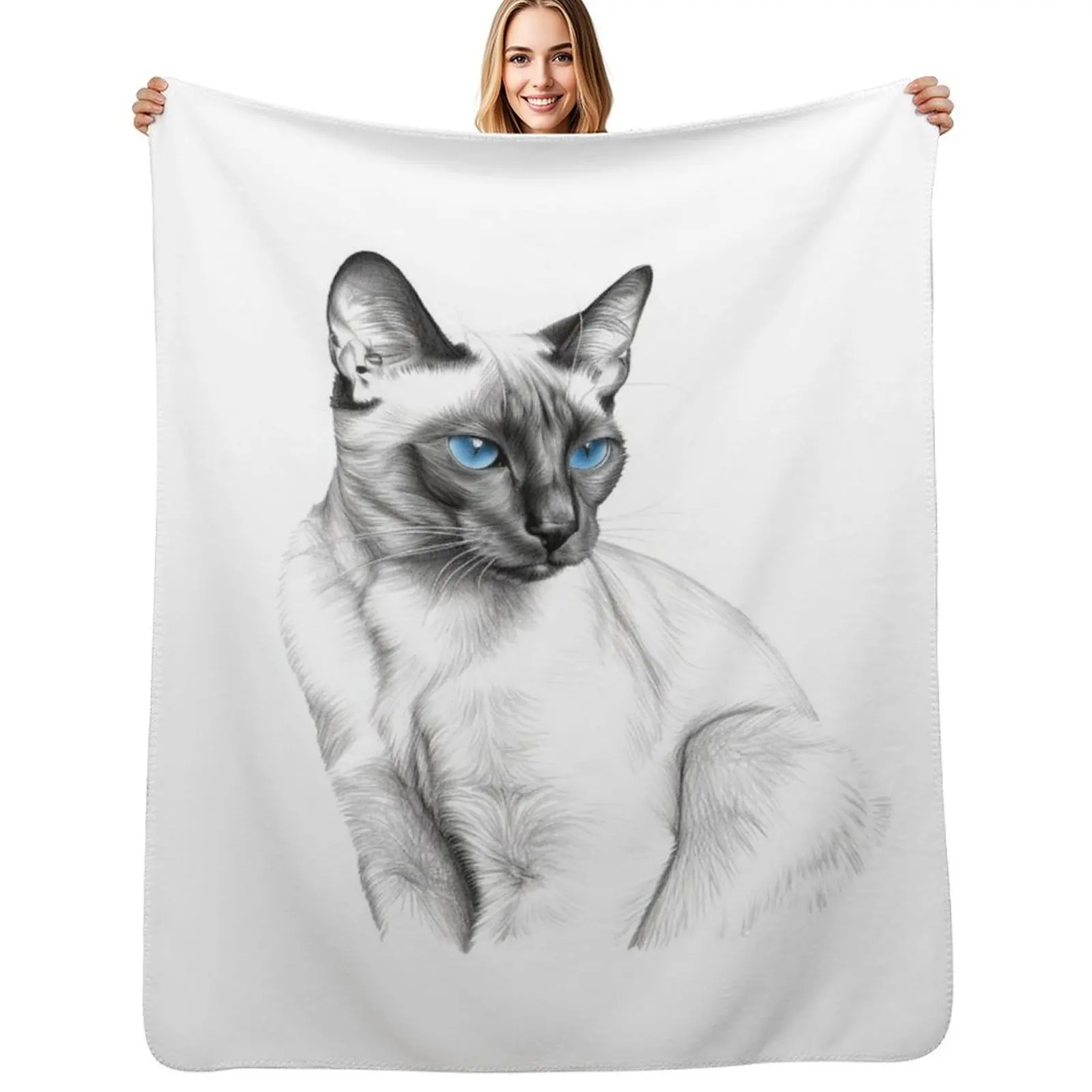 

Siamese cat, Thai cat Throw Blanket Decorative Throw Beautifuls Thermals For Travel Blankets