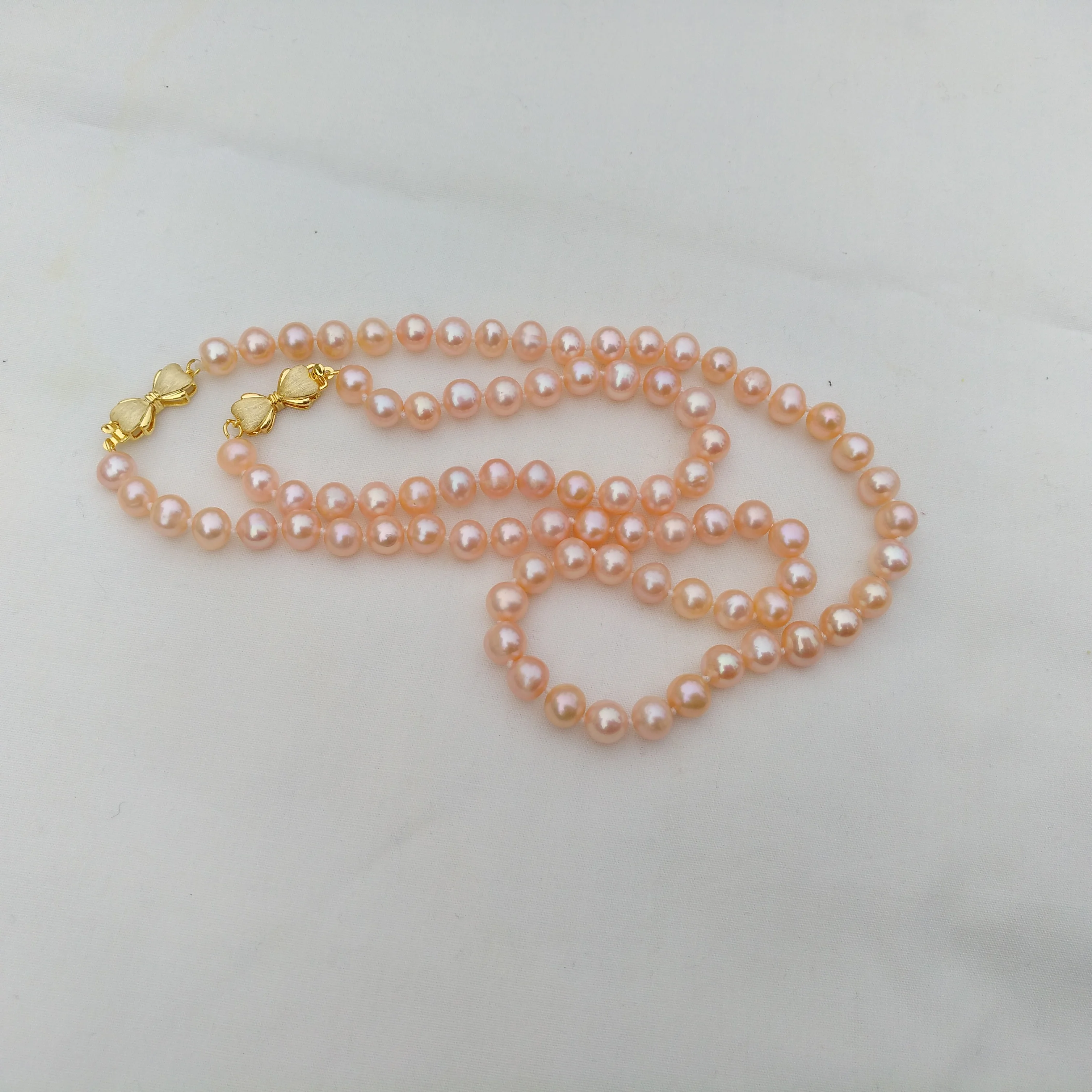 

A set 7-8mm natural south sea genuine pink pearl necklace bracelets
